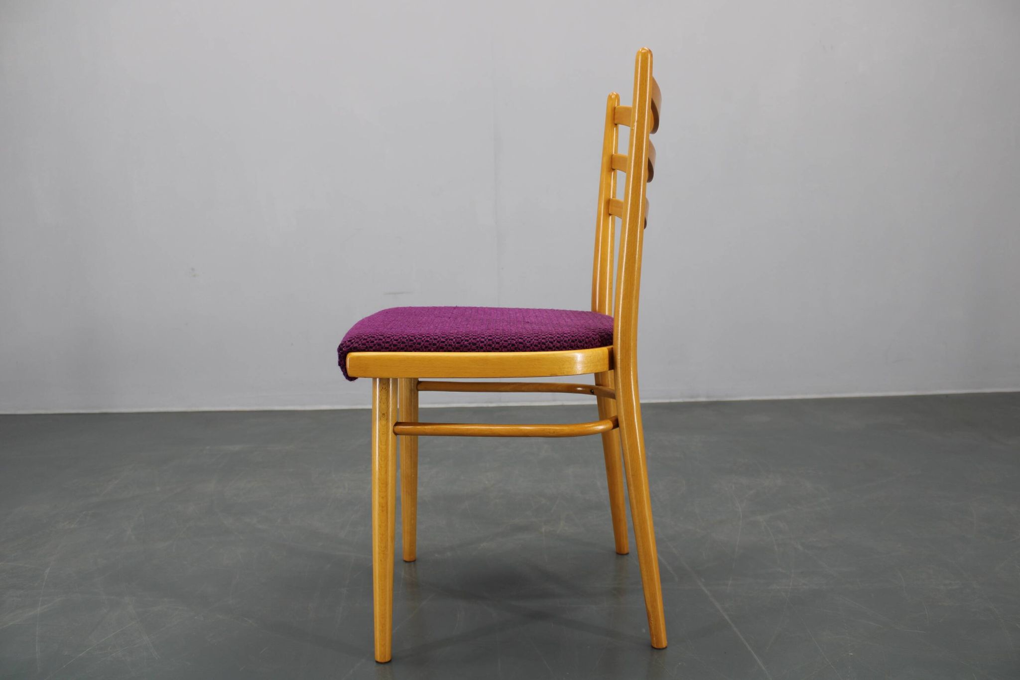 1960s Set of Four Beech Dining Chairs, Czechoslovakia