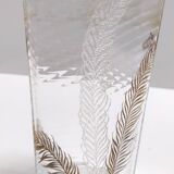 Transparent and Gold Hexagonal Murano Glass Vase by Cenedese