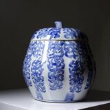 Gros pot couvert "Citrouille" Chinois céramique artisanale vintage