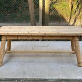 Georges Robert farmhouse table in solid raw wood, 1960, restored