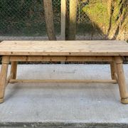Table de ferme Georges Robert en bois massif brut, 1960, restaurée