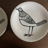 Set of 10 plates by Picault himself bird 1960