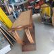 Table console Art Déco en bois et cannage