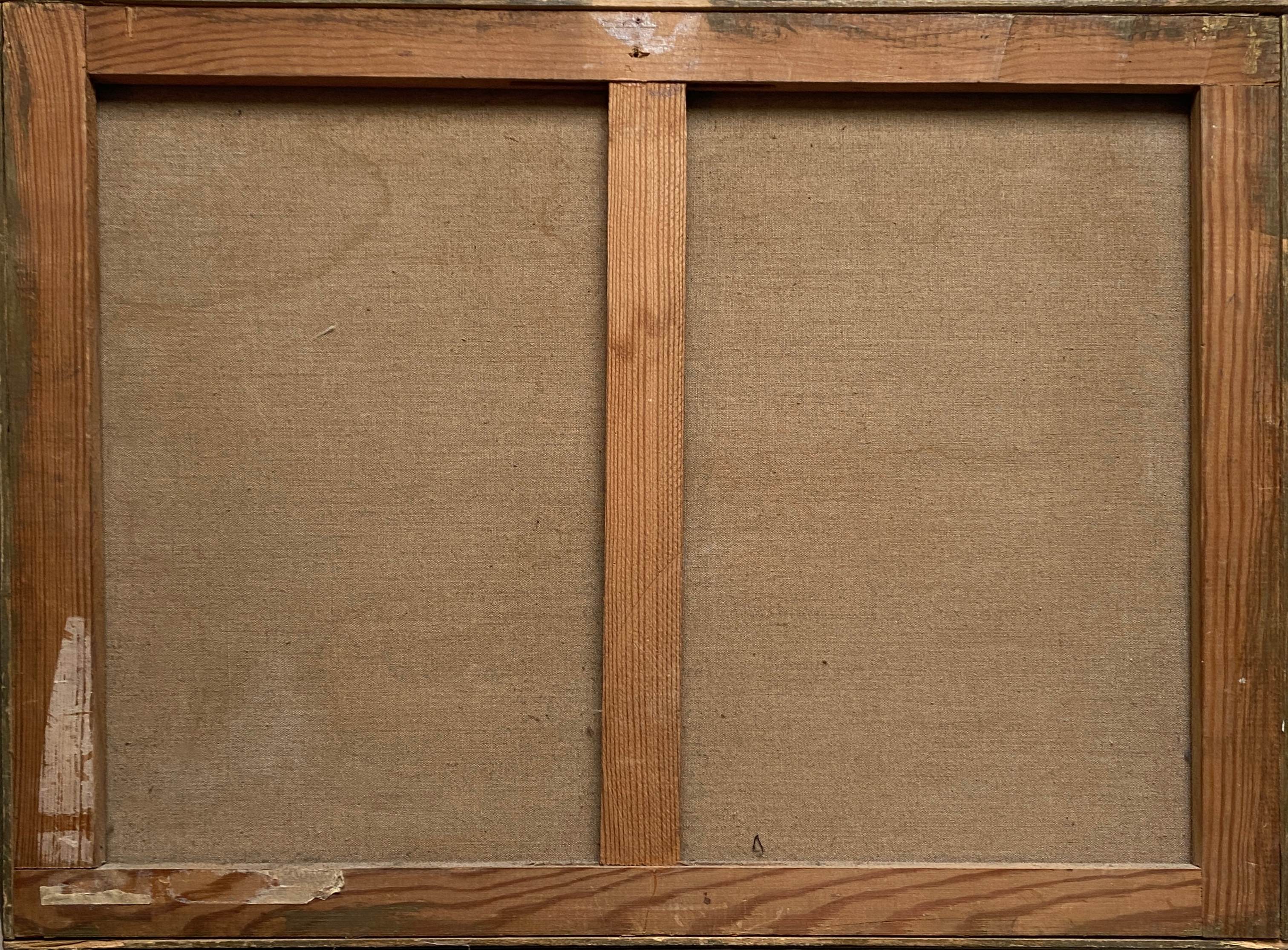 Painting "Village by the sea" made in oil on canvas signed Juanola