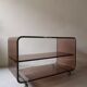 Furniture roche bobois tv plexiglass smoked on wheels, 1974