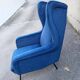 Chair with blue velvet backrest, 1960s