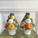 Pair of slip candle holders fruit/vegetable basket