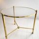 French brass and glass round cocktail table in the style of Maison Baguès