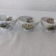 3 small BOWLS decoration multicolored flowers Limoges porcelain