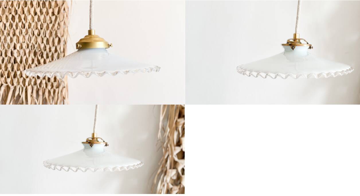 Set of 3 opaline lace pendants