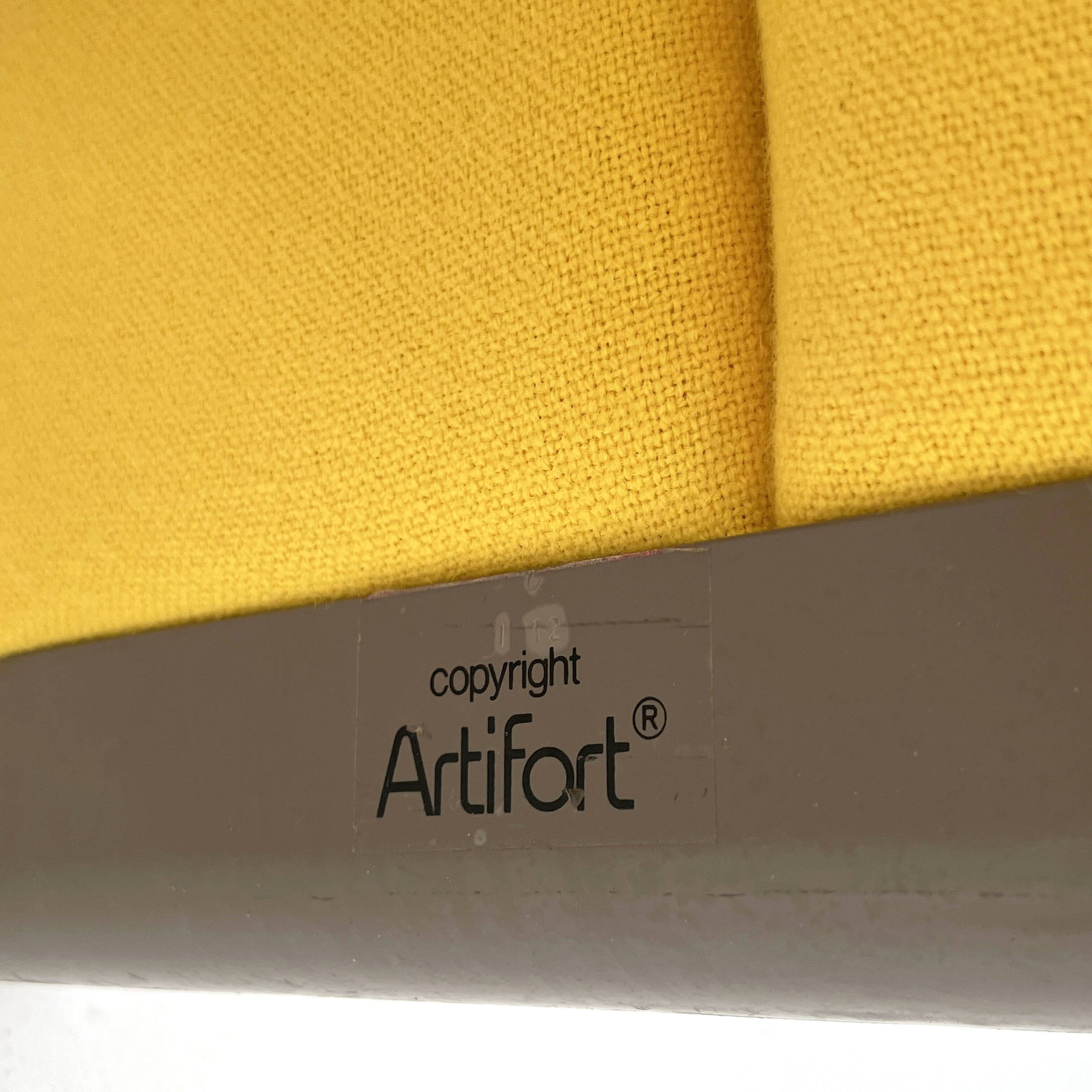 Fauteuil Jaune F598 Groovy de Pierre Paulin pour Artifort, 1970