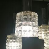 Glass and chrome chandelier by Massive Belgium