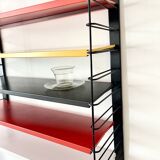 Étagère murale en métal Tomado De Stijl vintage originale (5 étagères), milieu du siècle