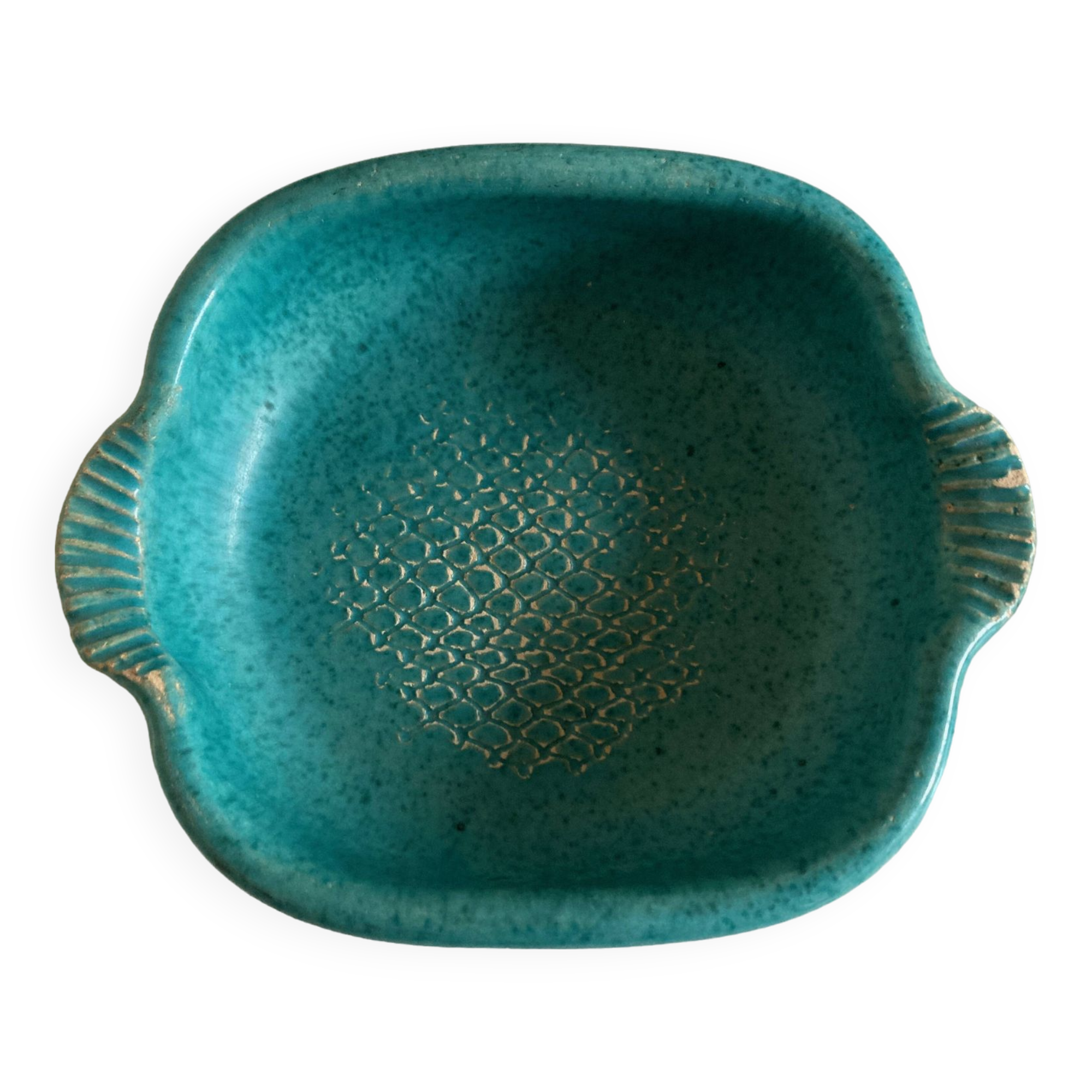 Vallauris turquoise fish ceramic 1950
