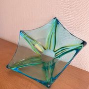 Large vintage blown glass decorative bowl