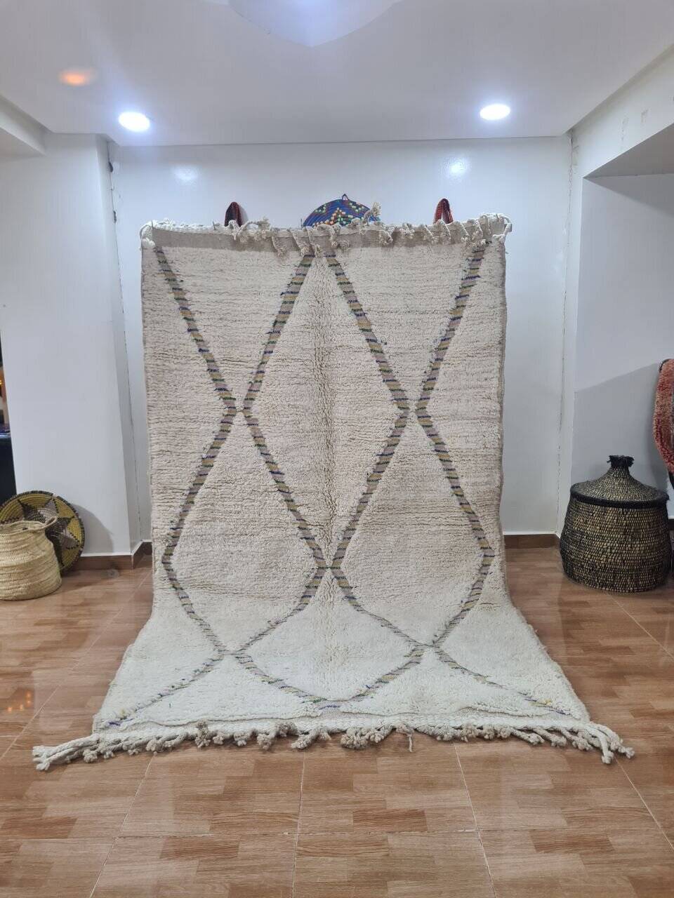 Handmade wool Berber rug 250x150 cm