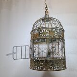 Round weathered iron birdcage