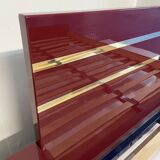 Eric Maville Acrylic Brass Burgundy Double Bed only 1970s