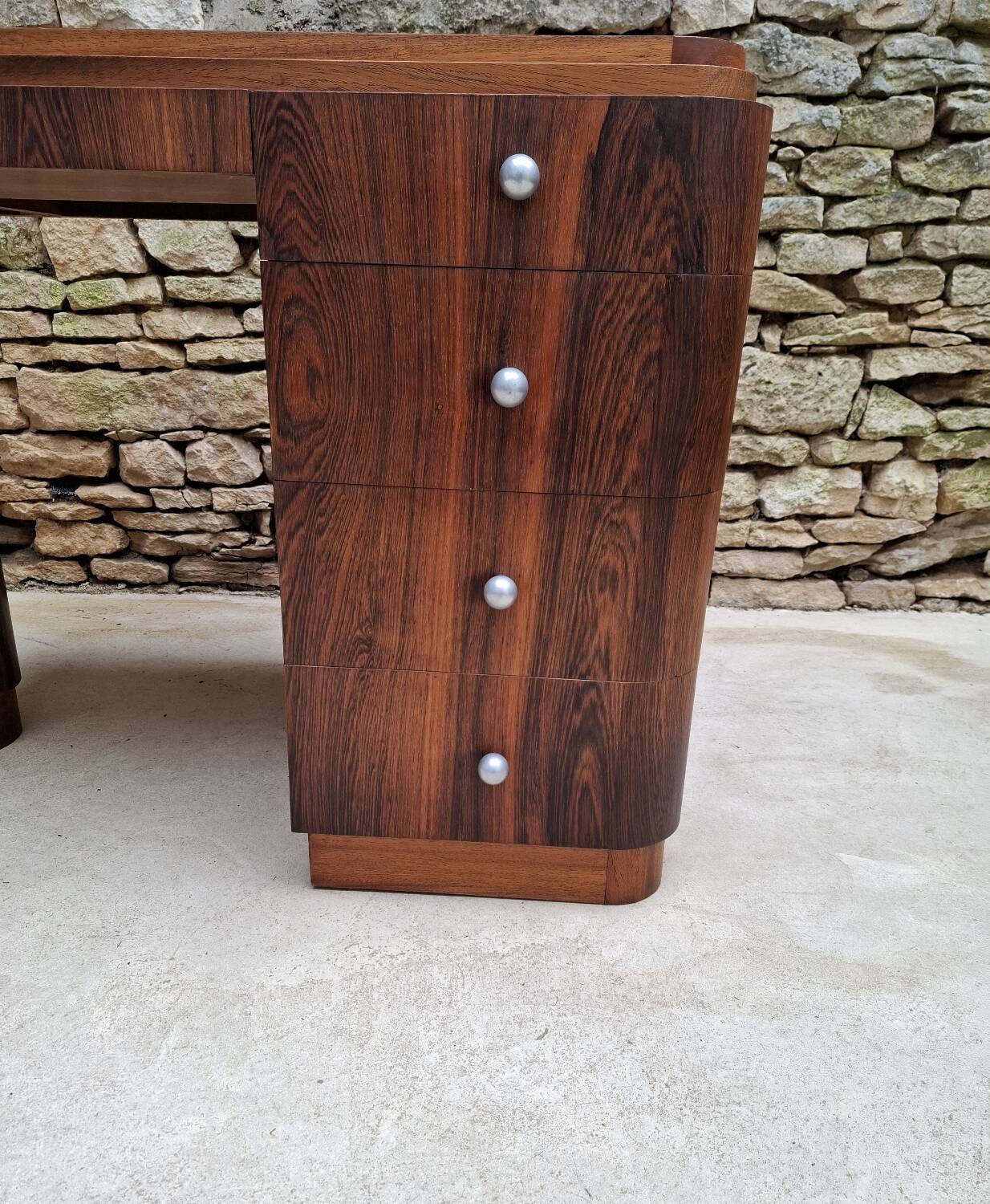 Art Deco Desk in Macassar Ebony