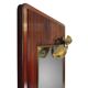 Floor mirror with fluted wood and brass lamp, Buffa/Borsani style.