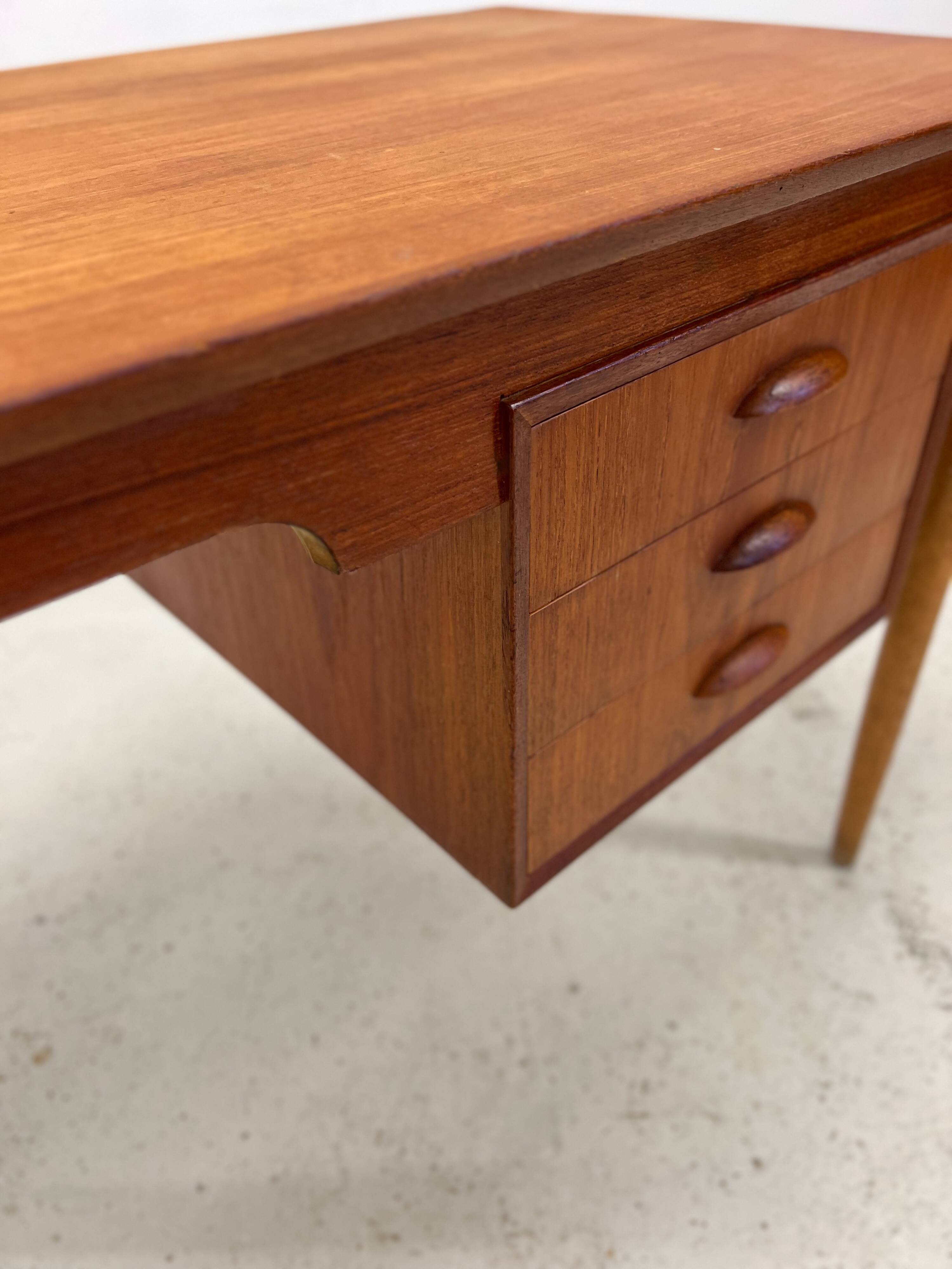 Danish Petite Teak & Beech Desk, 1950s.