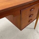 Danish Petite Teak & Beech Desk, 1950s.