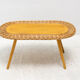 Table d'appoint en rotin du milieu du siècle par Jan Kalous pour ÚLUV, années 1960, Tchécoslovaquie