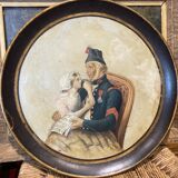 Paire de tableaux sur plats peints
