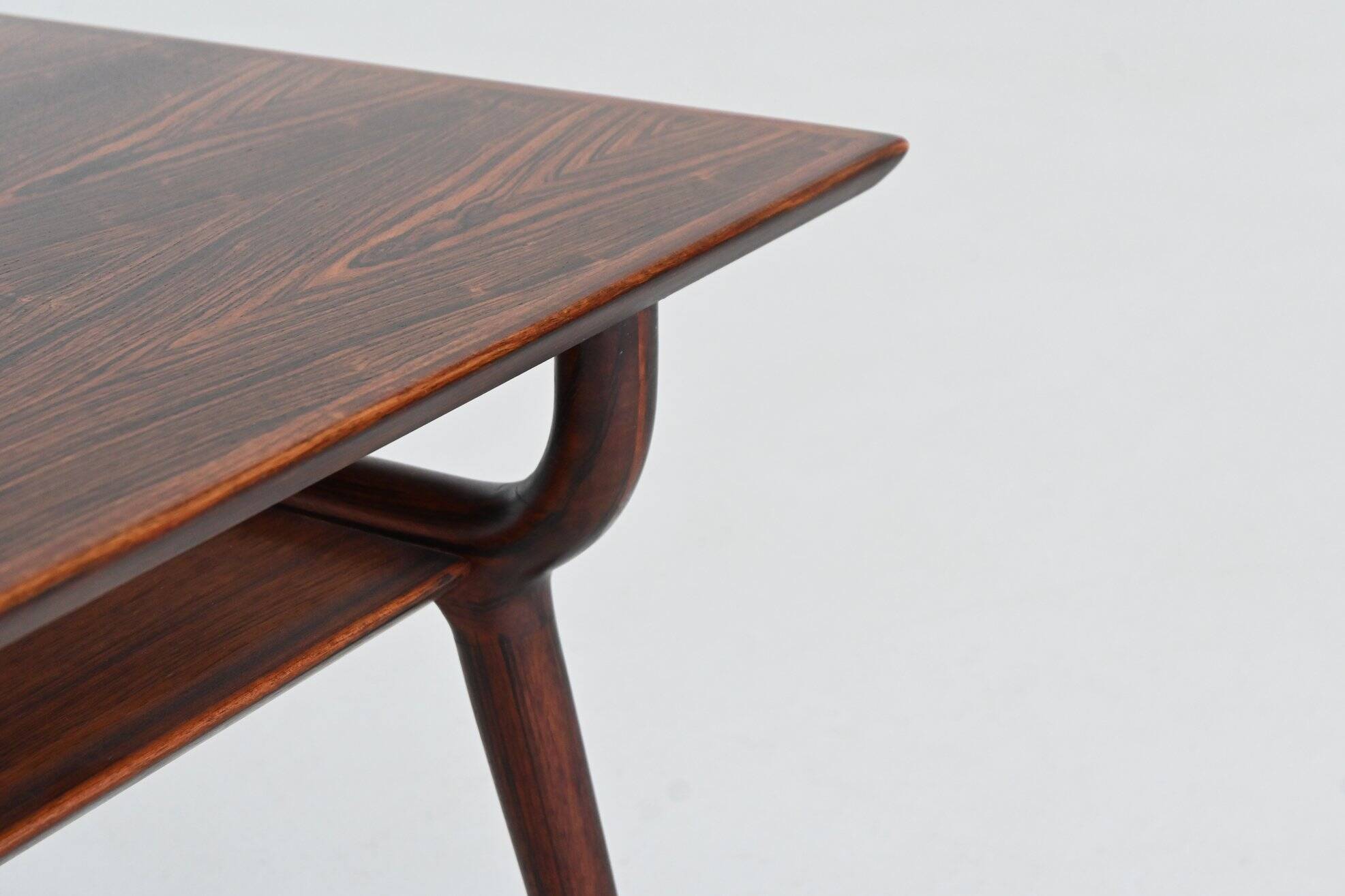 Gunni Omann sculptural coffee table rosewood Omann Jun Denmark 1958