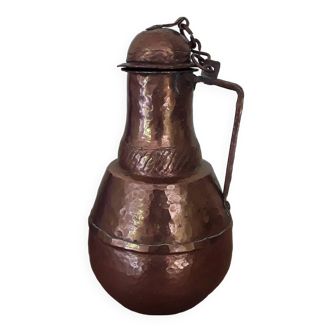 Turkish hammered copper pitcher