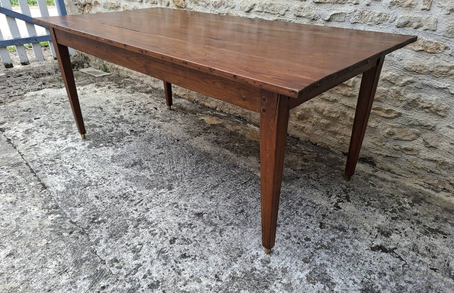 Table de ferme en chêne et sapin