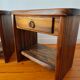 Pair of solid elm bedside tables, France 1970.
