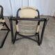 2 Vintage Espri Safari Lounge Armchairs / Rare Mid-century Black Bamboo and Beige Fabric Easy C