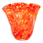 Orange glass vase, Danish design, 1970s, made in Denmark