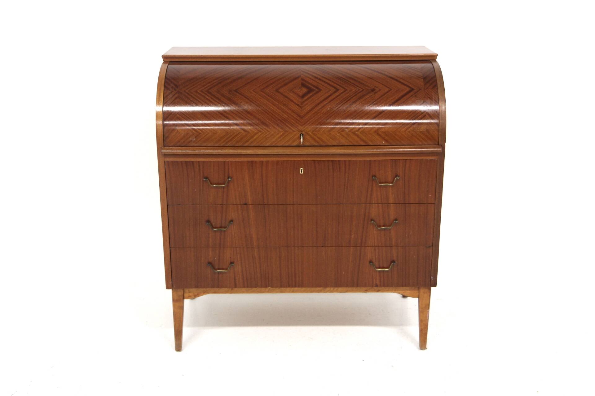 Scandinavian mahogany secretary desk, Bröderna Gustafssons, Sweden, 1950