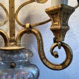 Murano glass flower and foliage wall light Baguès