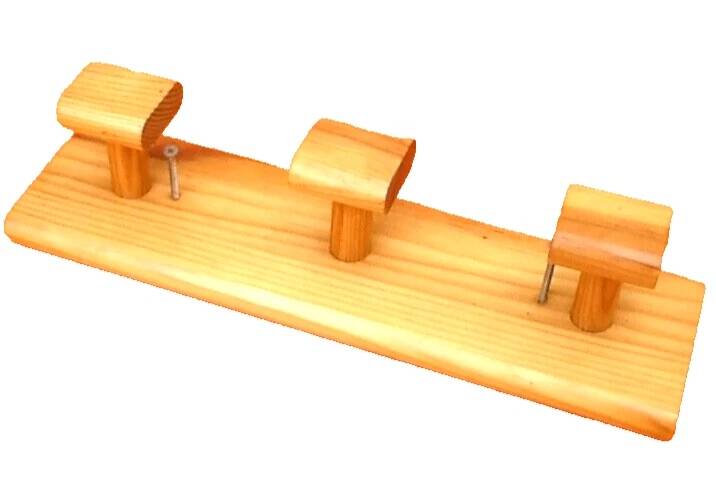 Wall coat rack 3 hooks Modernist style solid pine wood