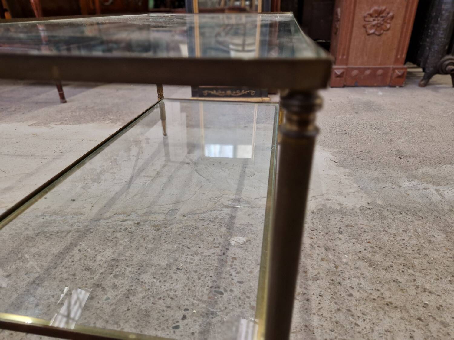 Brass and glass coffee table