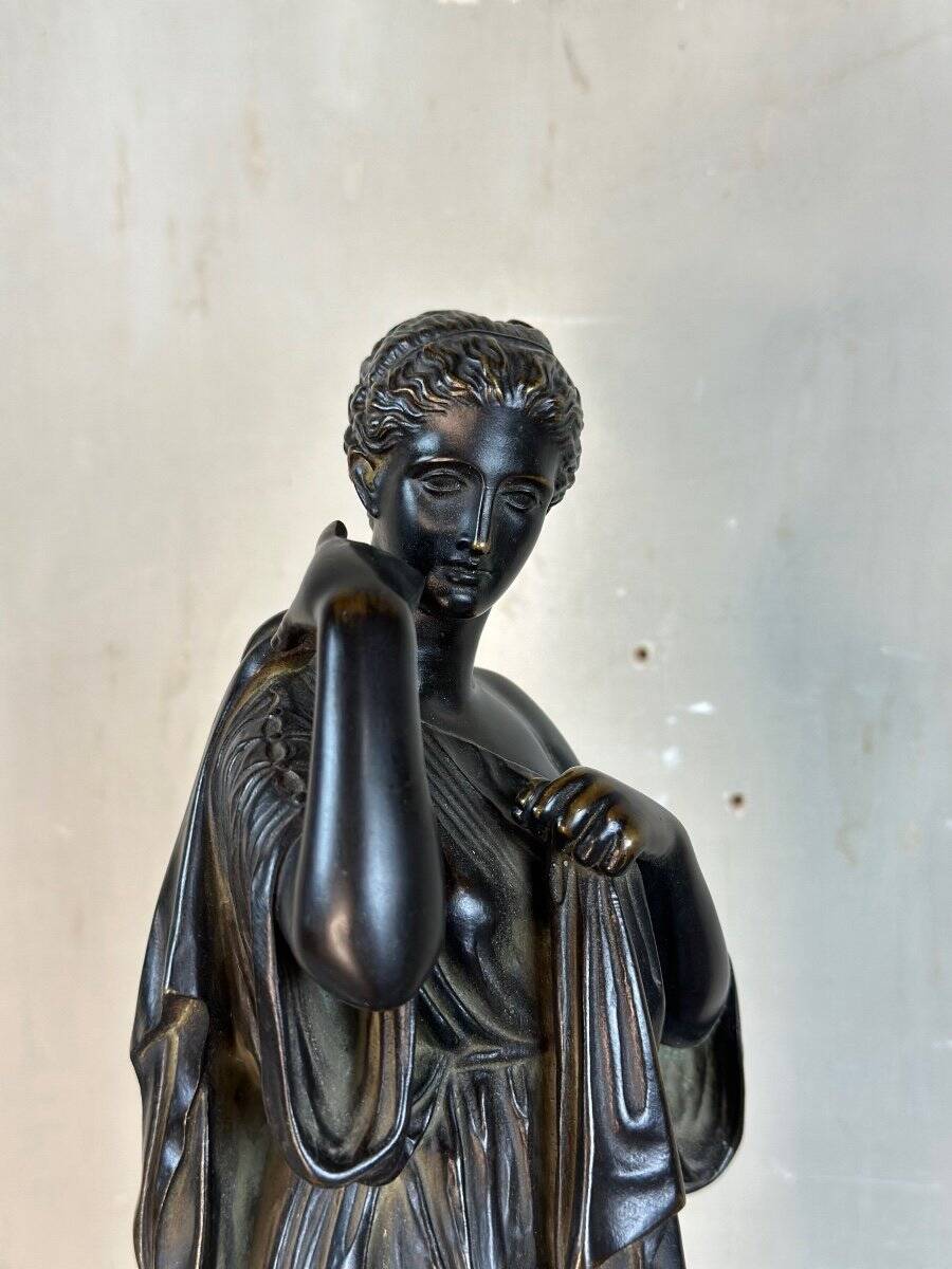 Diane de Gabies, black patinated bronze after the antique