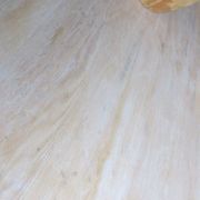 Large farmhouse trestle table in limed oak, 1940s-50s