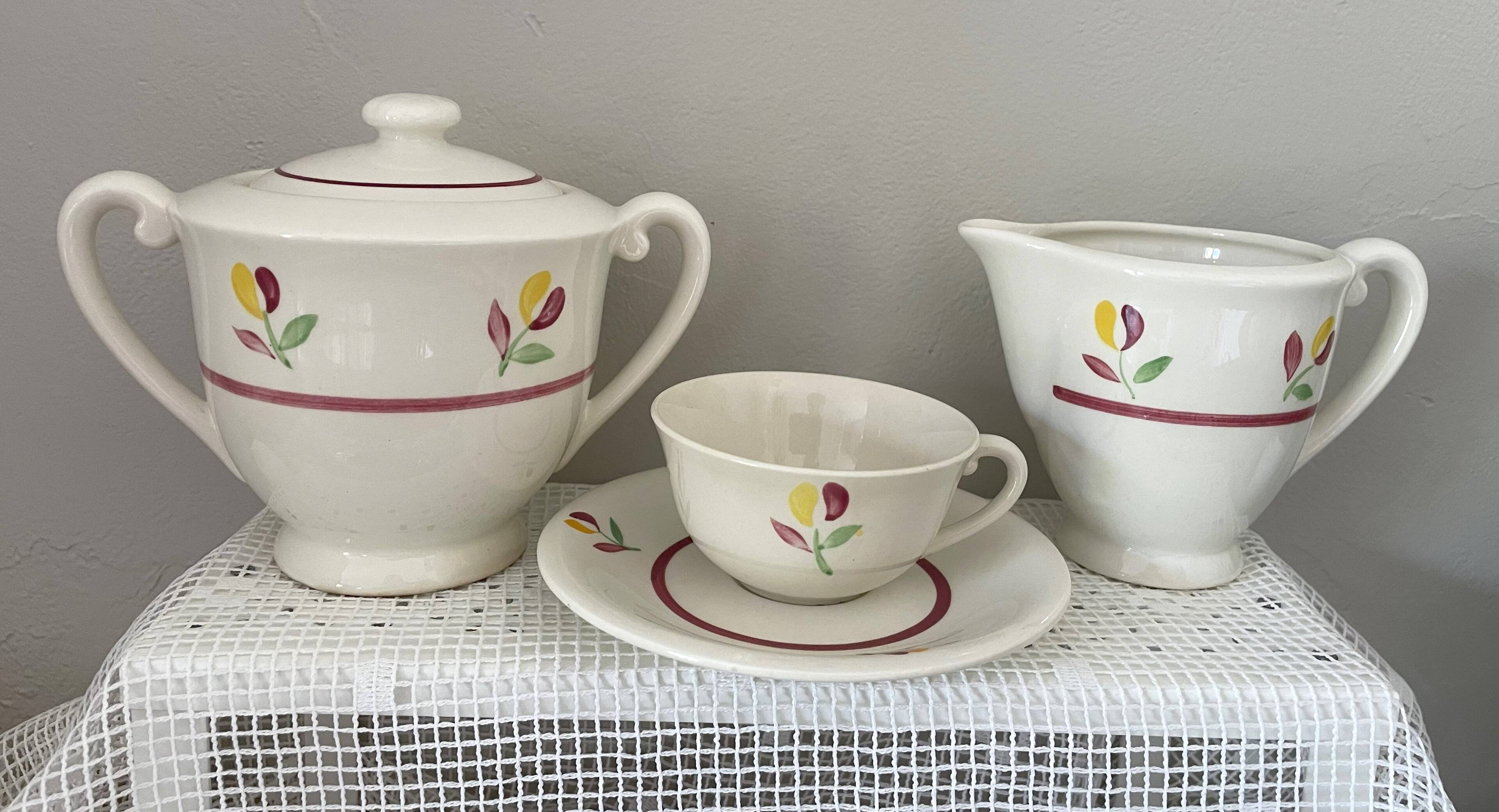 Antique earthenware coffee service from GIEN