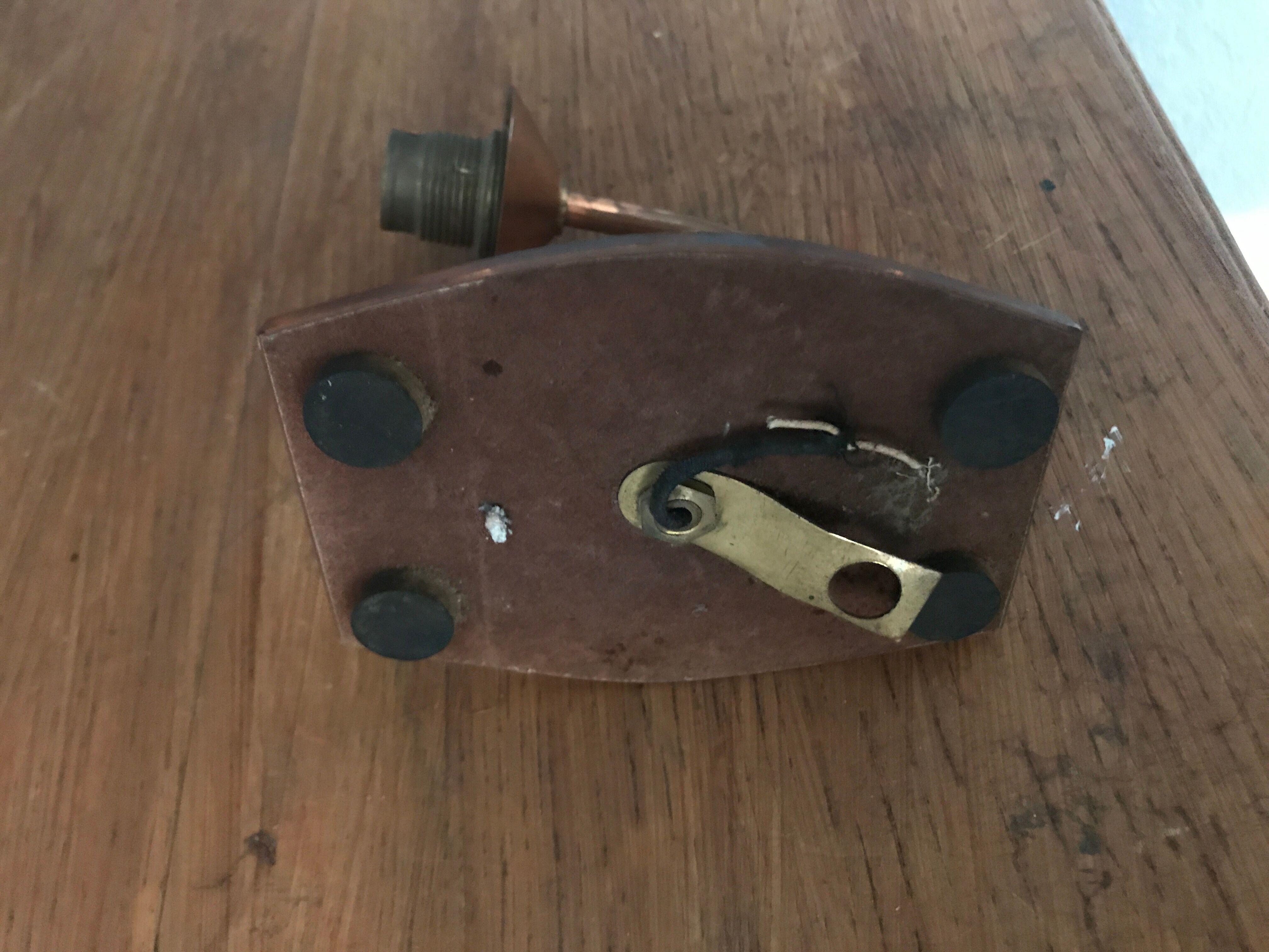 Pair of wall light art deco copper color and mirror