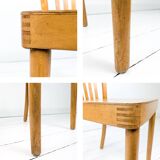 Chaise bistrot vintage Mid-Century en bois à barreaux style scandinave