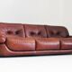 Vintage Sapporo Italian leather sofa Mobil Girgi 1970s