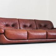 Vintage Sapporo Italian leather sofa Mobil Girgi 1970s