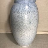 Vase céramique signé jb bleu & blanc style marbre vintage