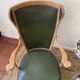 Fauteuil anglais cuir vert bouteille