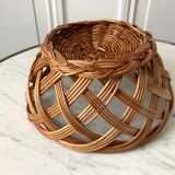 Small vintage rattan basket from the 60s and 70s