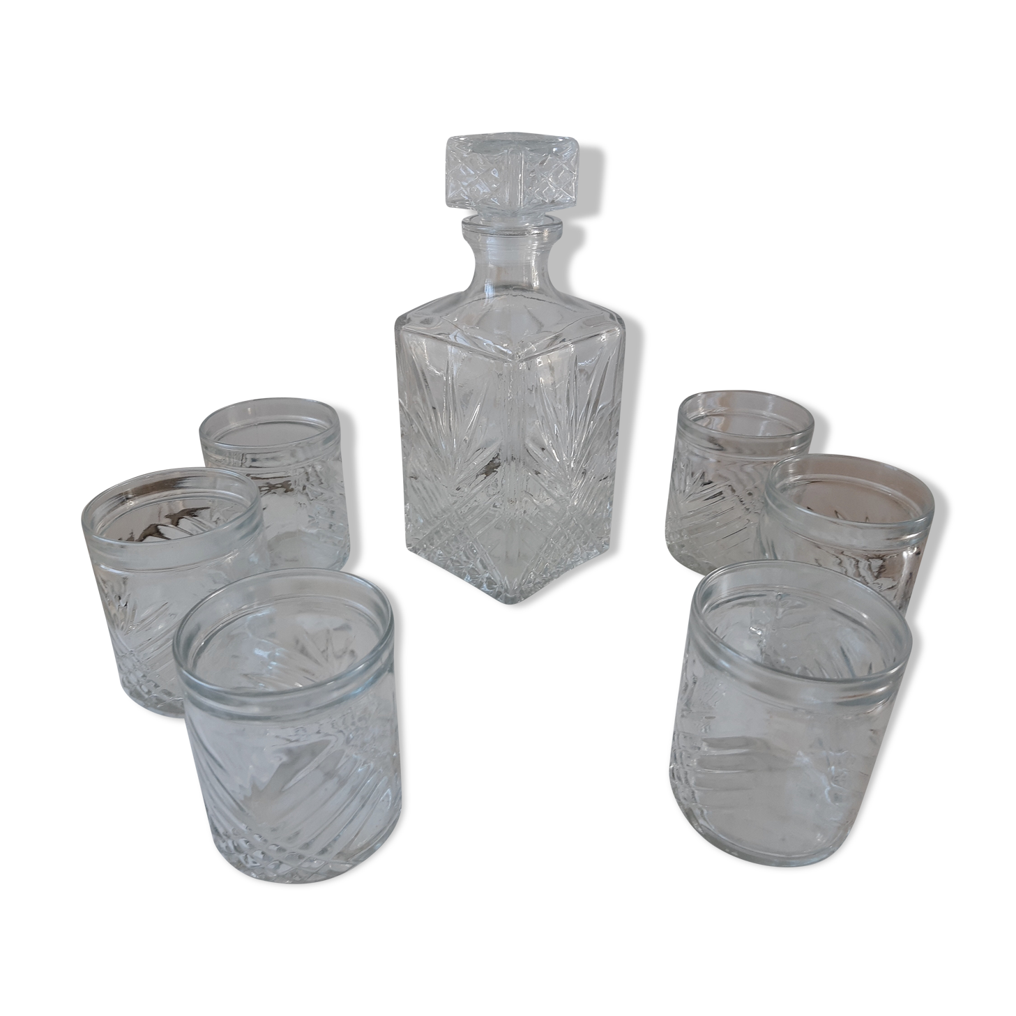 Lot de carafe à whisky et ses 6 verres
