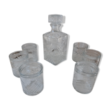 Lot de carafe à whisky et ses 6 verres